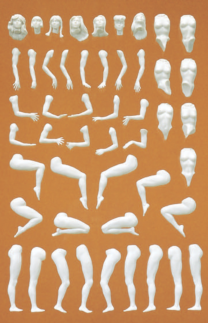Modellfigur "Eva". 7 unbemalte Modellfiguren im Bausatz