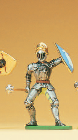 Ritter abwehrend, mit Morgenstern