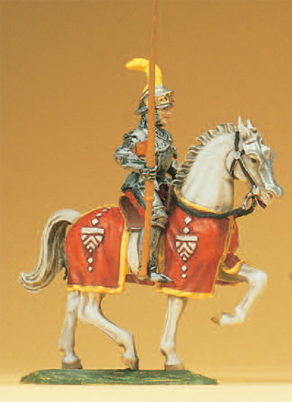 Ritter reitend, mit erhobener Lanze