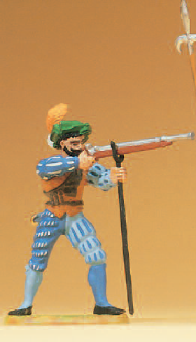 Landsknecht mit Gewehr zielend