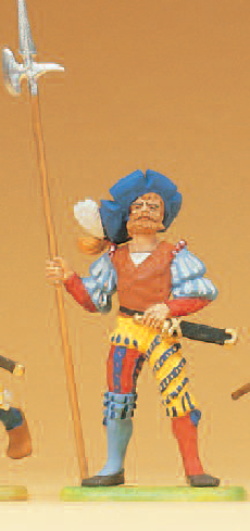 Landsknecht stehend, mit Hellebarde