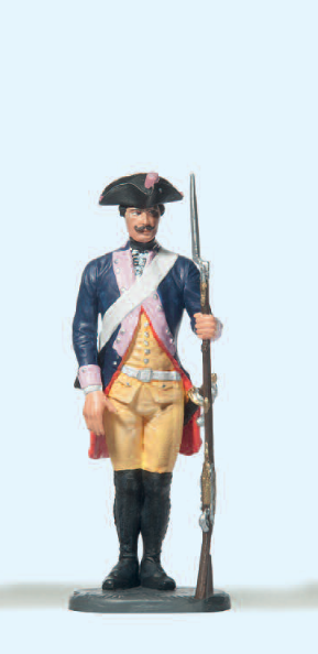 Musketier stehend, Gewehr ab