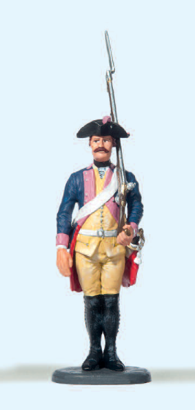 Musketier stehend, Gewehr geschultert