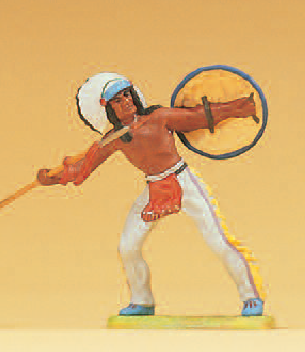 Indianer, Speer werfend