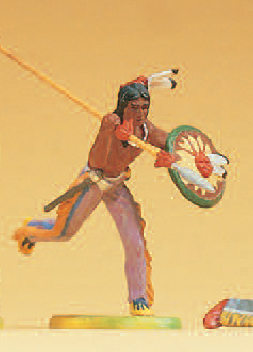 Indianer laufend, mit Speer