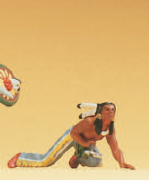 Indianer schleichend, mit Tomahawk