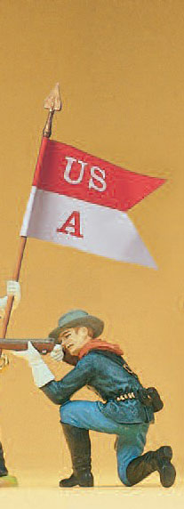 Soldat kniend, mit Gewehr