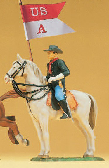 Soldat zu Pferd, mit Fahne