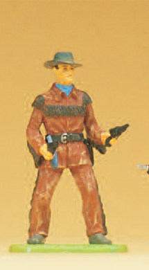 Cowboy stehend, mit 2 Revolvern