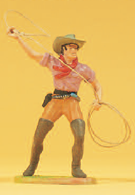 Cowboy stehend, Lasso werfend