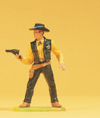 Sheriff stehend, mit Revolver
