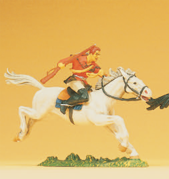 Cowboy reitend, mit Gewehr