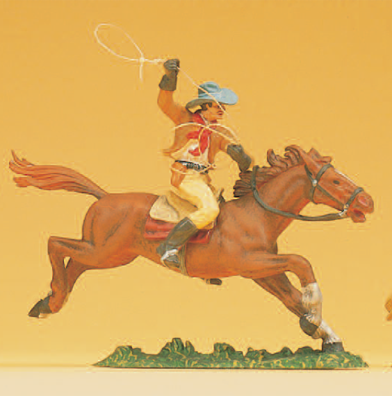 Cowboy reitend, Lasso werfend