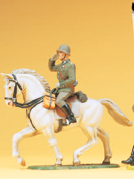 Offizier reitend, grüßend
