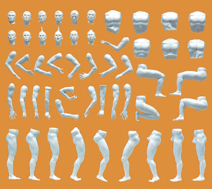 Modellfigur "Adam". 6 unbemalte Miniaturfiguren im Bausatz