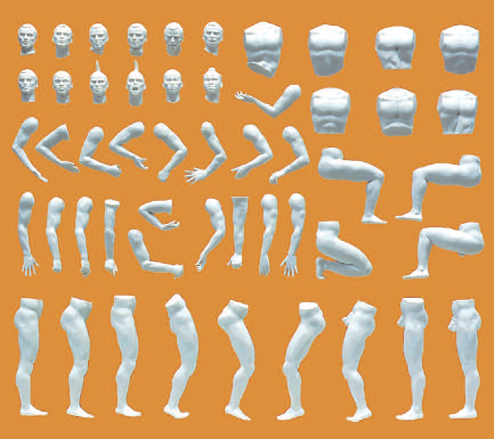 Modellfigur "Adam". 6 unbemalte Modellfiguren im Bausatz