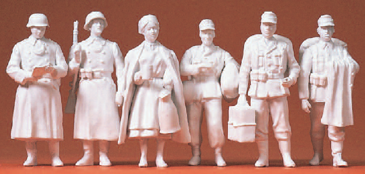 Heimaturlaub. Deutsches Reich 1939-45. 6 unbemalte Miniaturfiguren. Bausatz