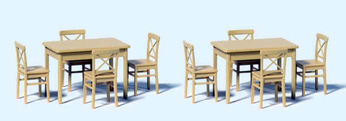 2 Tische und 8 Stühle. Bausatz