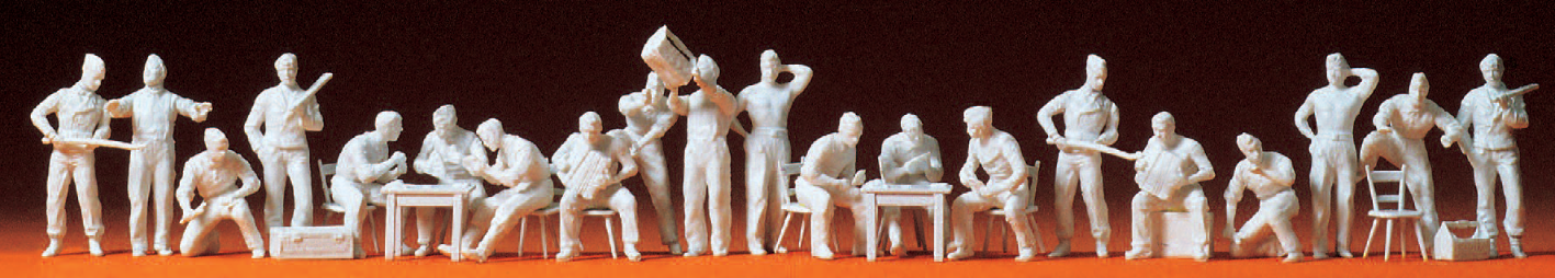 Panzersoldaten. Deutsches Reich 1939-45. 20 unbemalte Miniaturfiguren. Mit Zubehör. Bausatz
