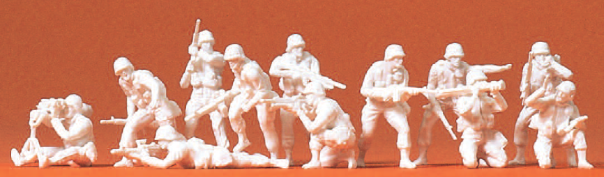 US-Infanterie modern. Im Gefecht. 12 unbemalte Miniaturfiguren. Bausatz