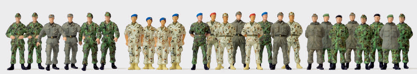 Bundeswehr. Auf dem Kasernenhof. 26 unbemalte Miniaturfiguren. Bausatz