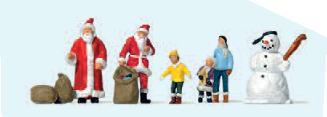 Weihnachtsmänner, Kinder, Schneemann